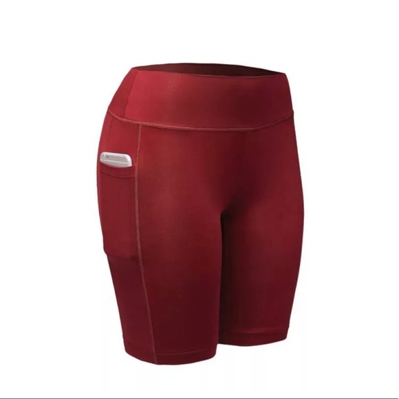 Biker Shorts with Pockets ~ Wine Red - Picture 10 of 11
